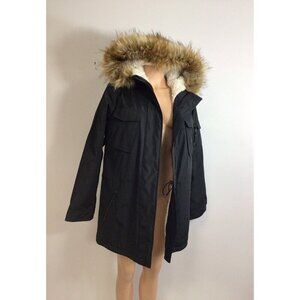 S13 New York Coat Jacket Faux Fur Trim Womens Medium